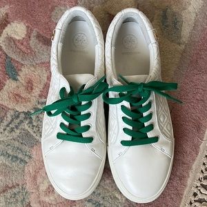 Tory Burch leather quilted Sneakers Sz 8
